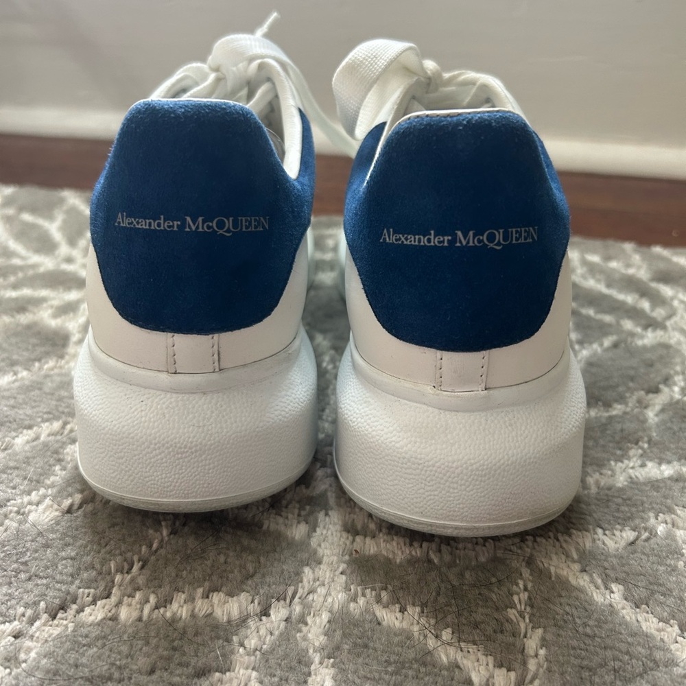 Alexander McQueen White and Navy Sneakers